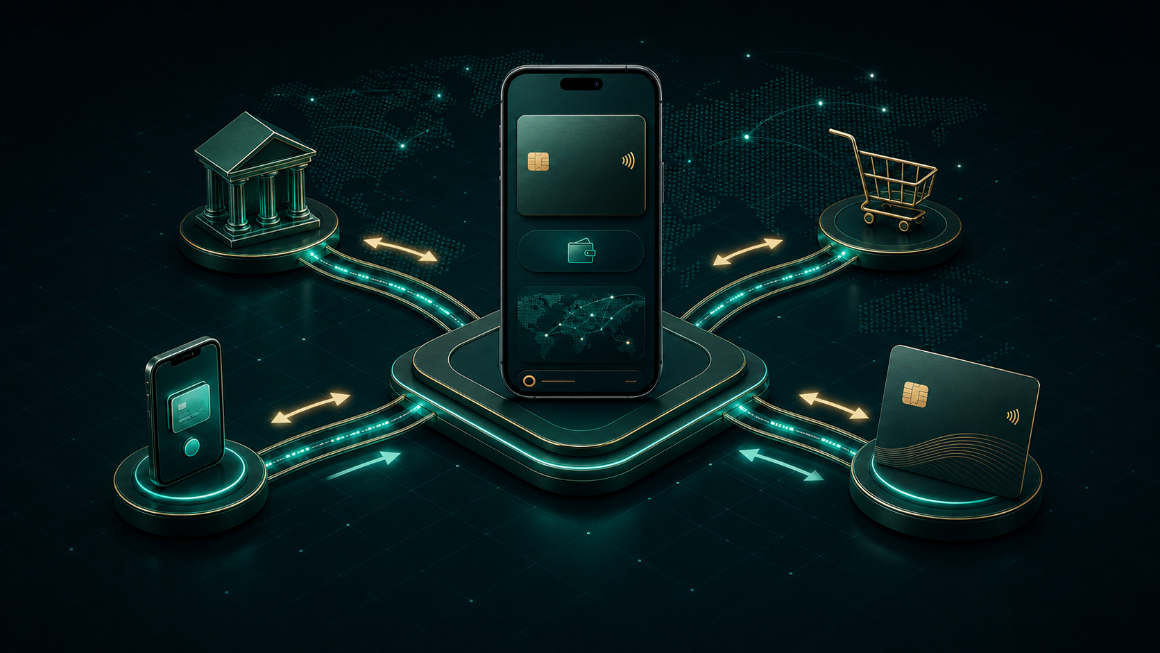 E-wallet connecting customer payments, payouts and multi-currency use