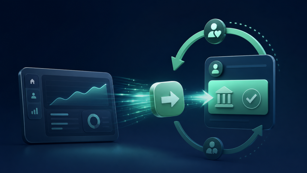 Customer withdrawal moving from a merchant platform to an account